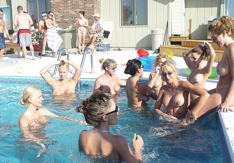 best of Orgy pool party lesbian
