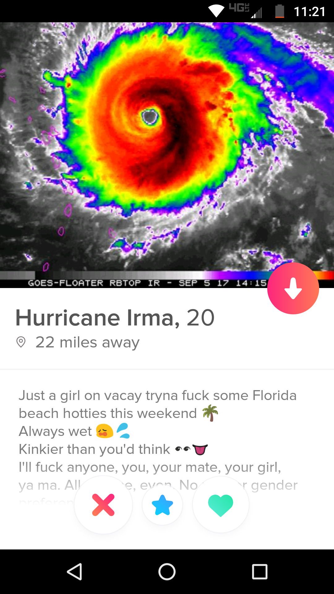 Soda P. reccomend fucking during hurricane irma