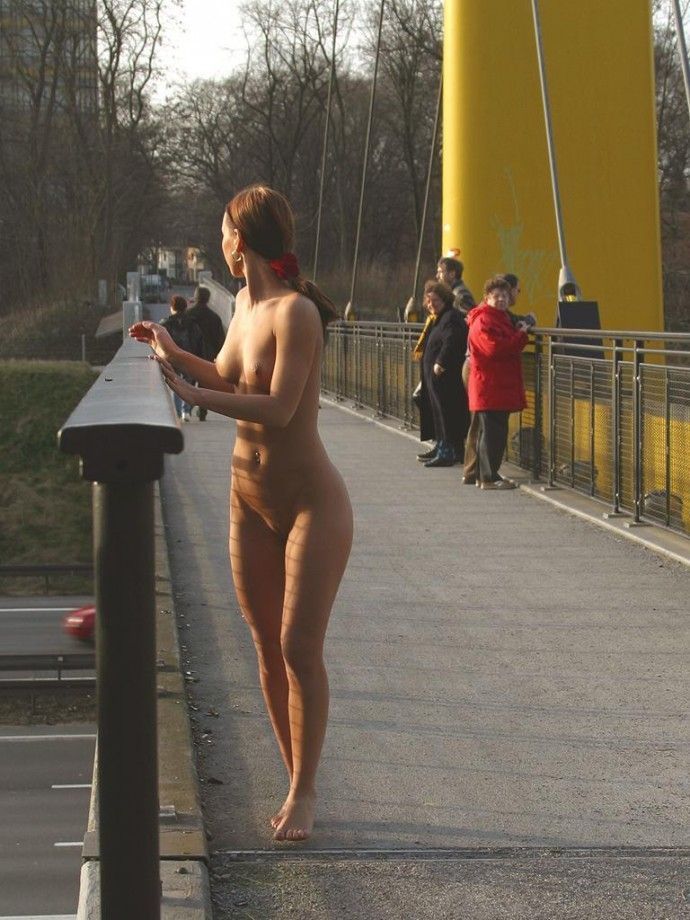 Walking nude public