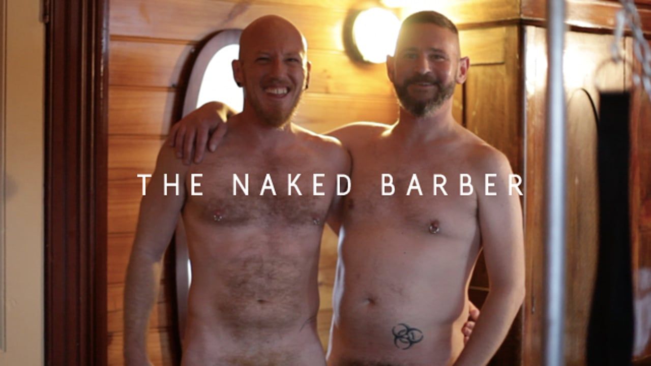 Barber shaving naked