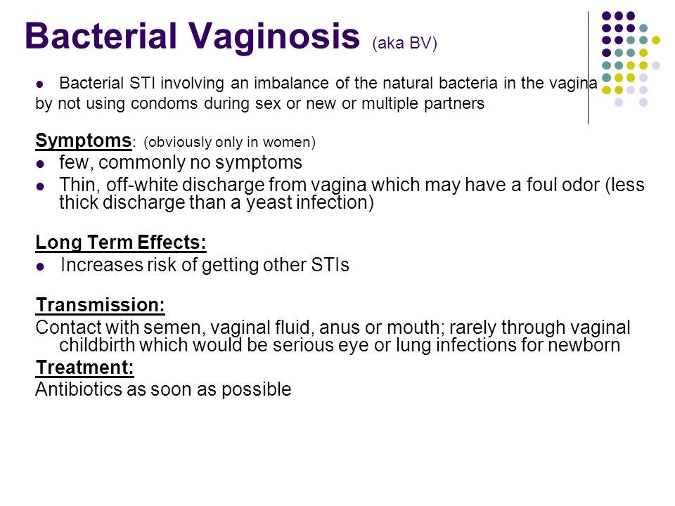 Sgt. C. reccomend Bacterial vaginosis anal
