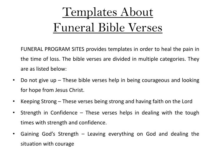 Be-Jewel reccomend Funeral program verses
