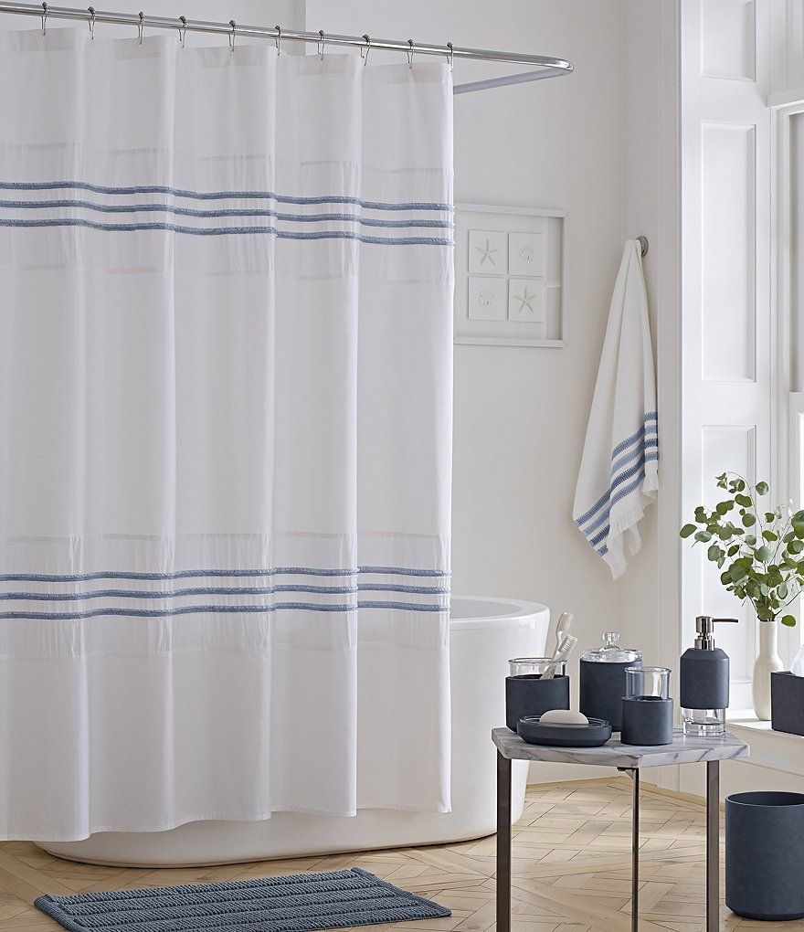Striped shower curtain