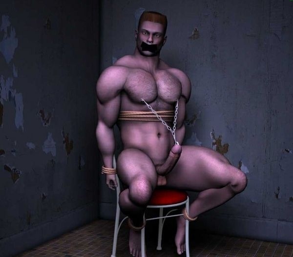 Male Bondage Cartoon BDSM Fetish. 