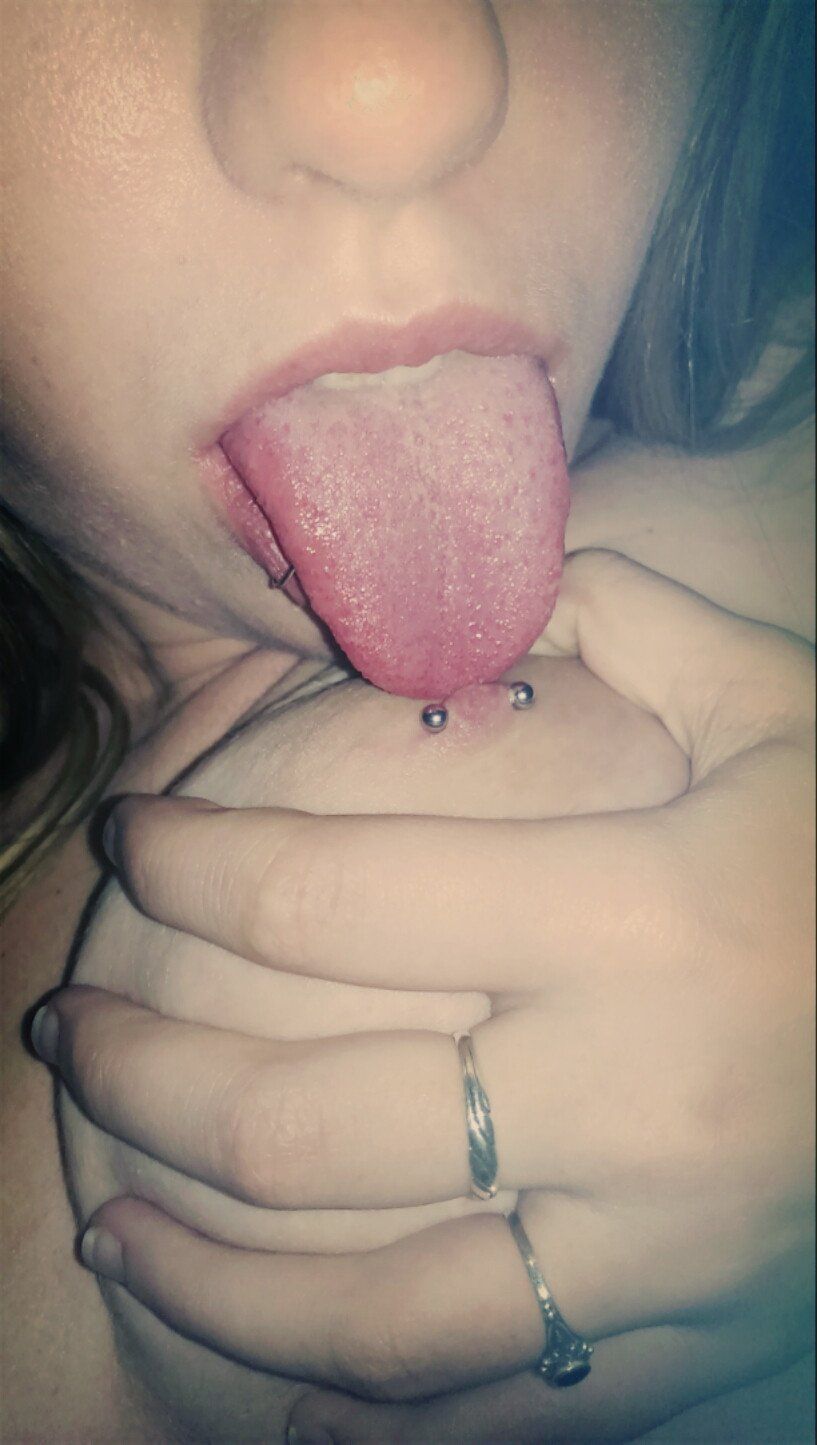 selfie licking own nipples sexy photo