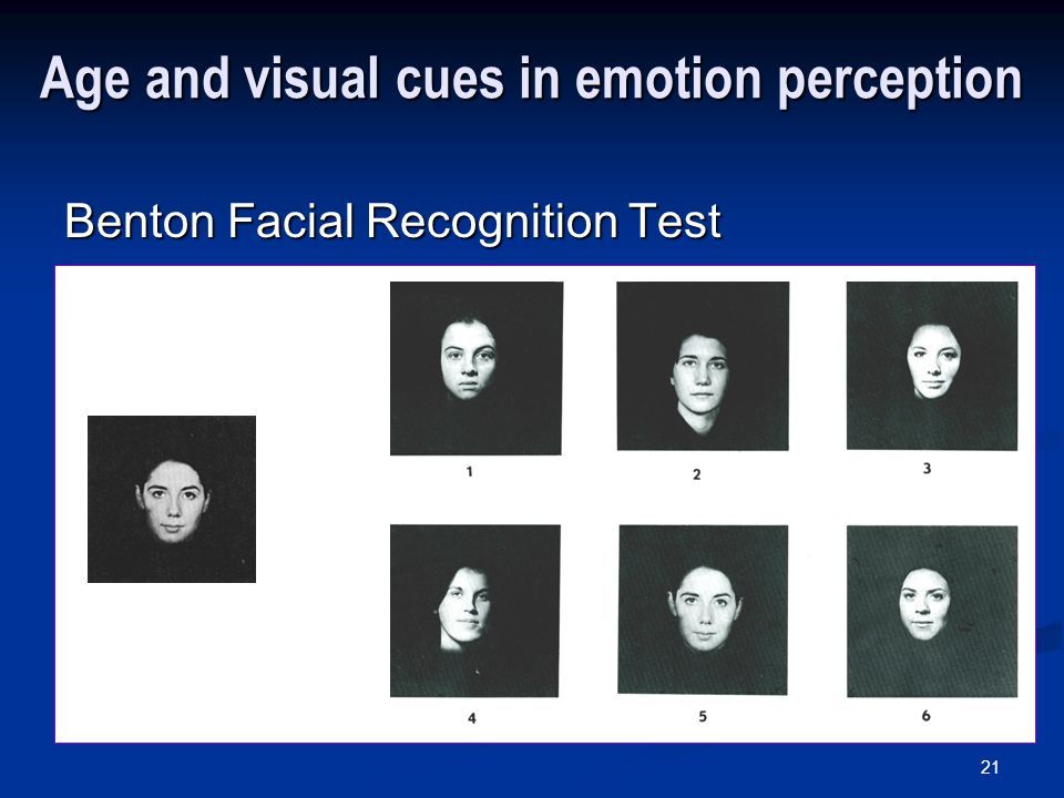 Benton facial recognition test
