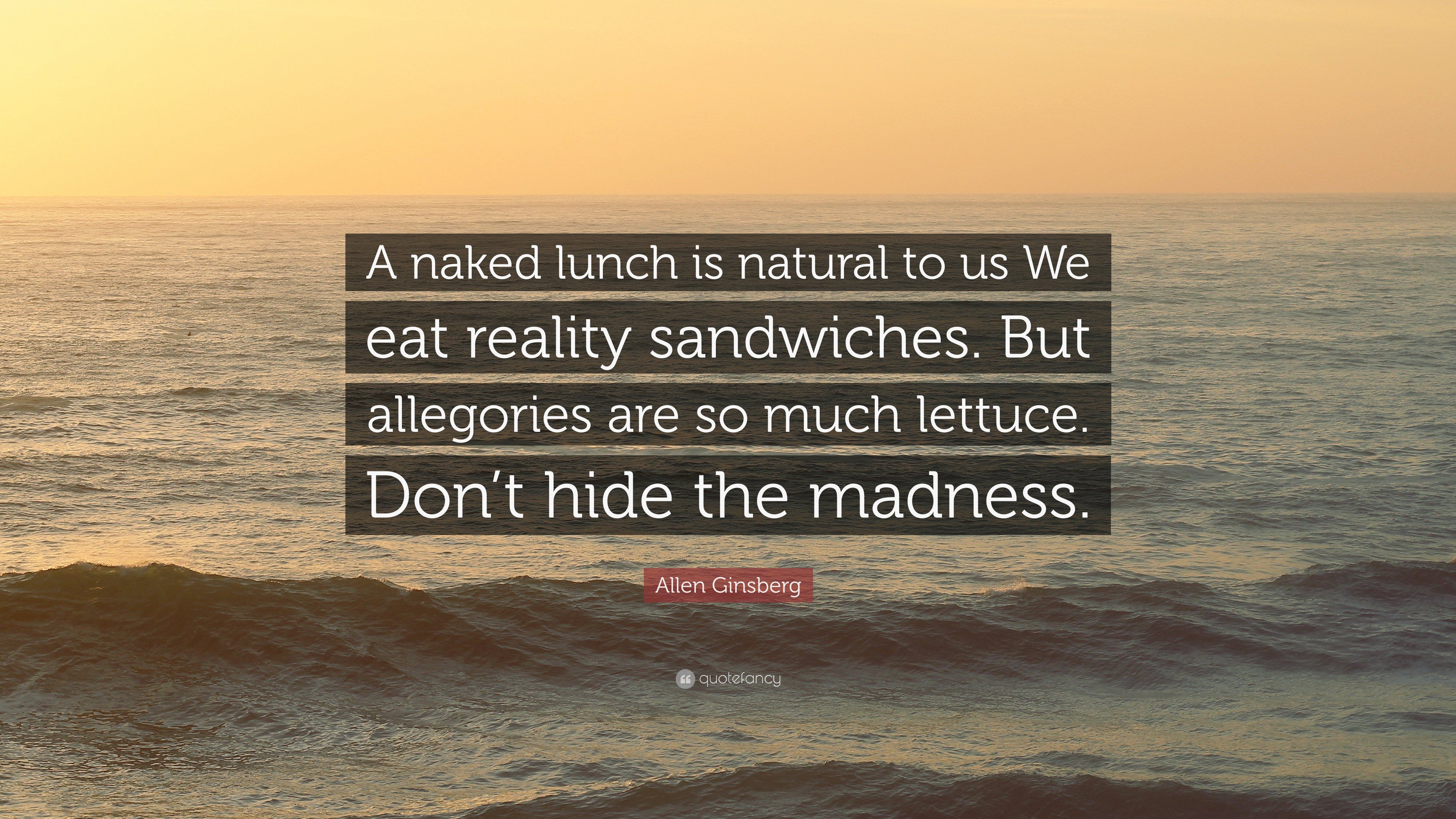 Aphrodite reccomend A naked lunch is natural to us