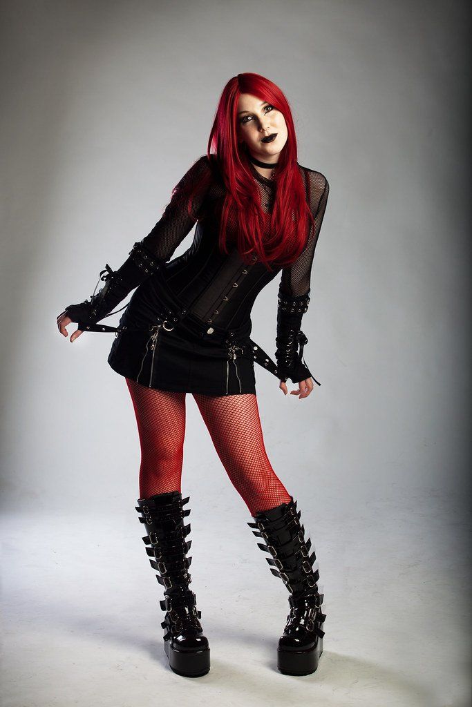 Hot goth redhead