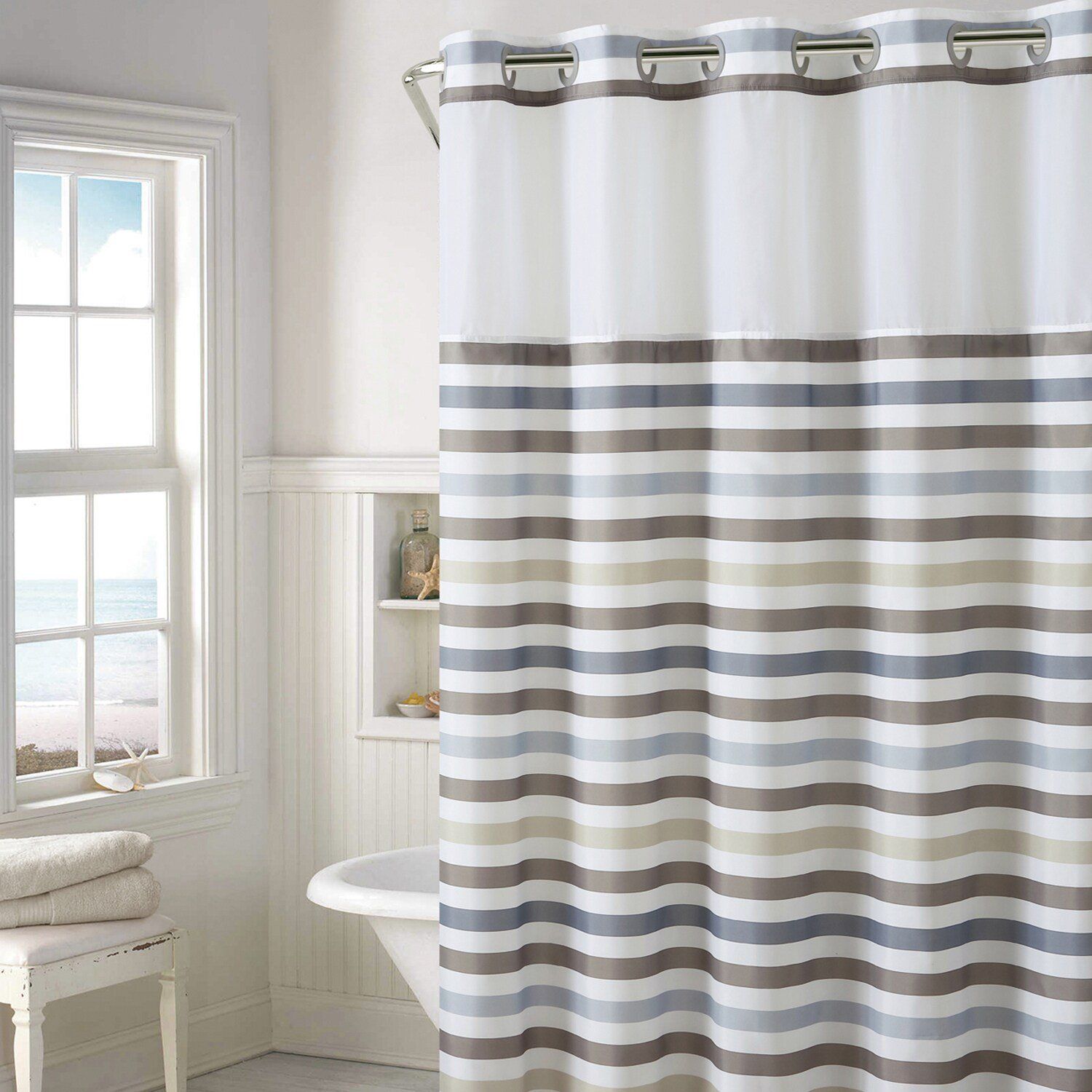 Twix reccomend Striped shower curtain