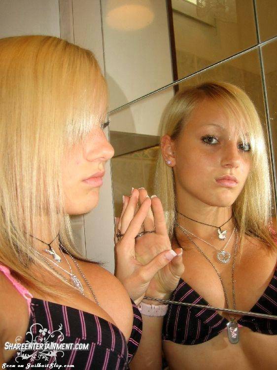 Sexy blonde girl mirror shot  image