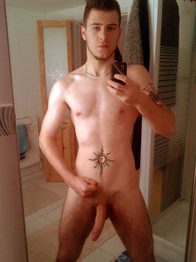 Nude man showing dick