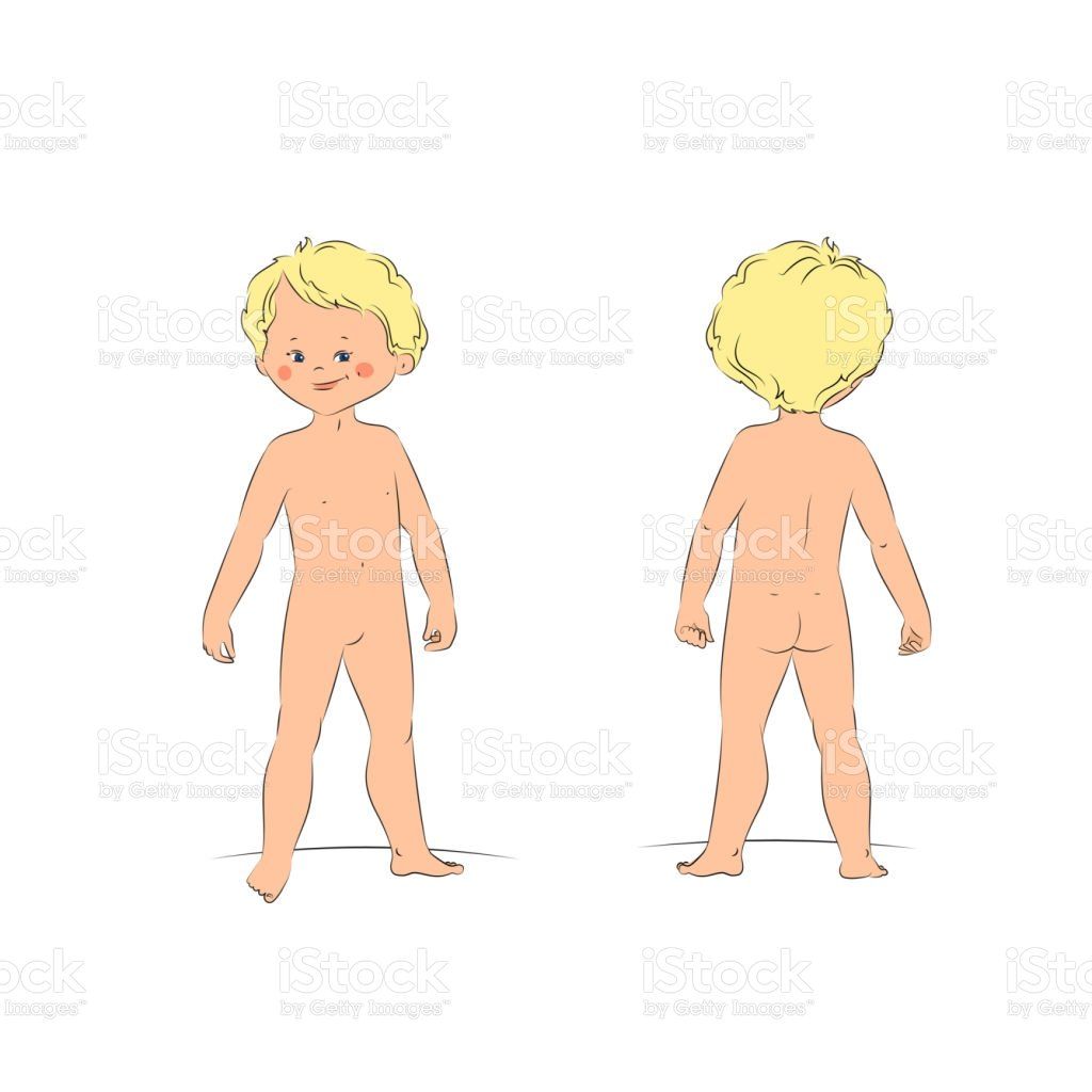 Full body naked boy