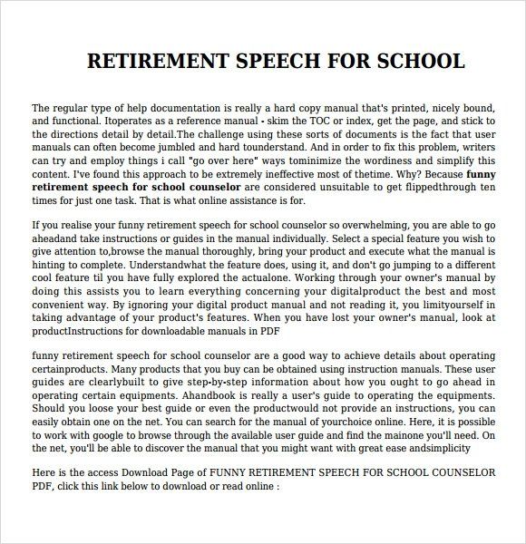 Funny short retirement speeches