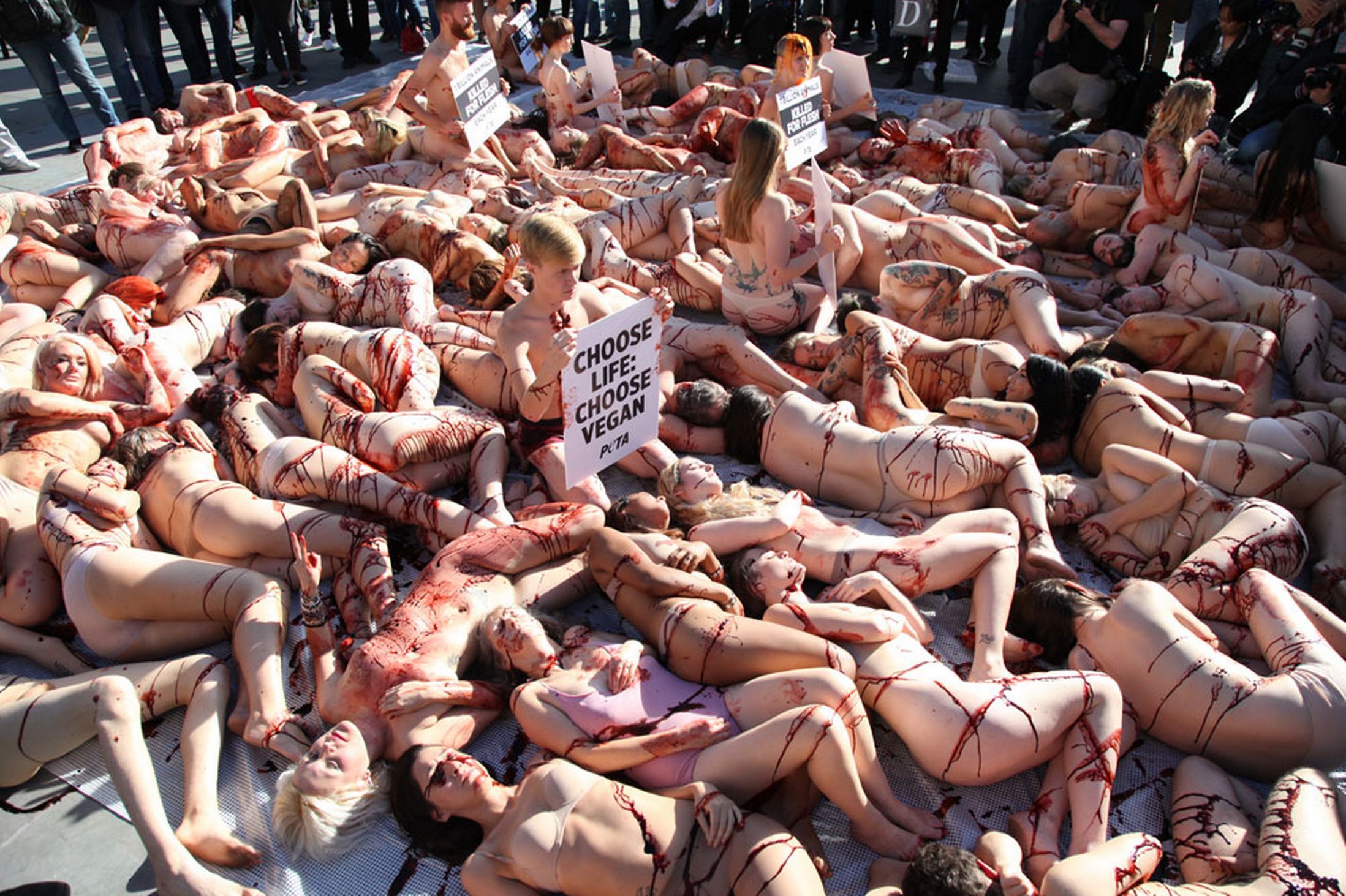 Body naked part protest