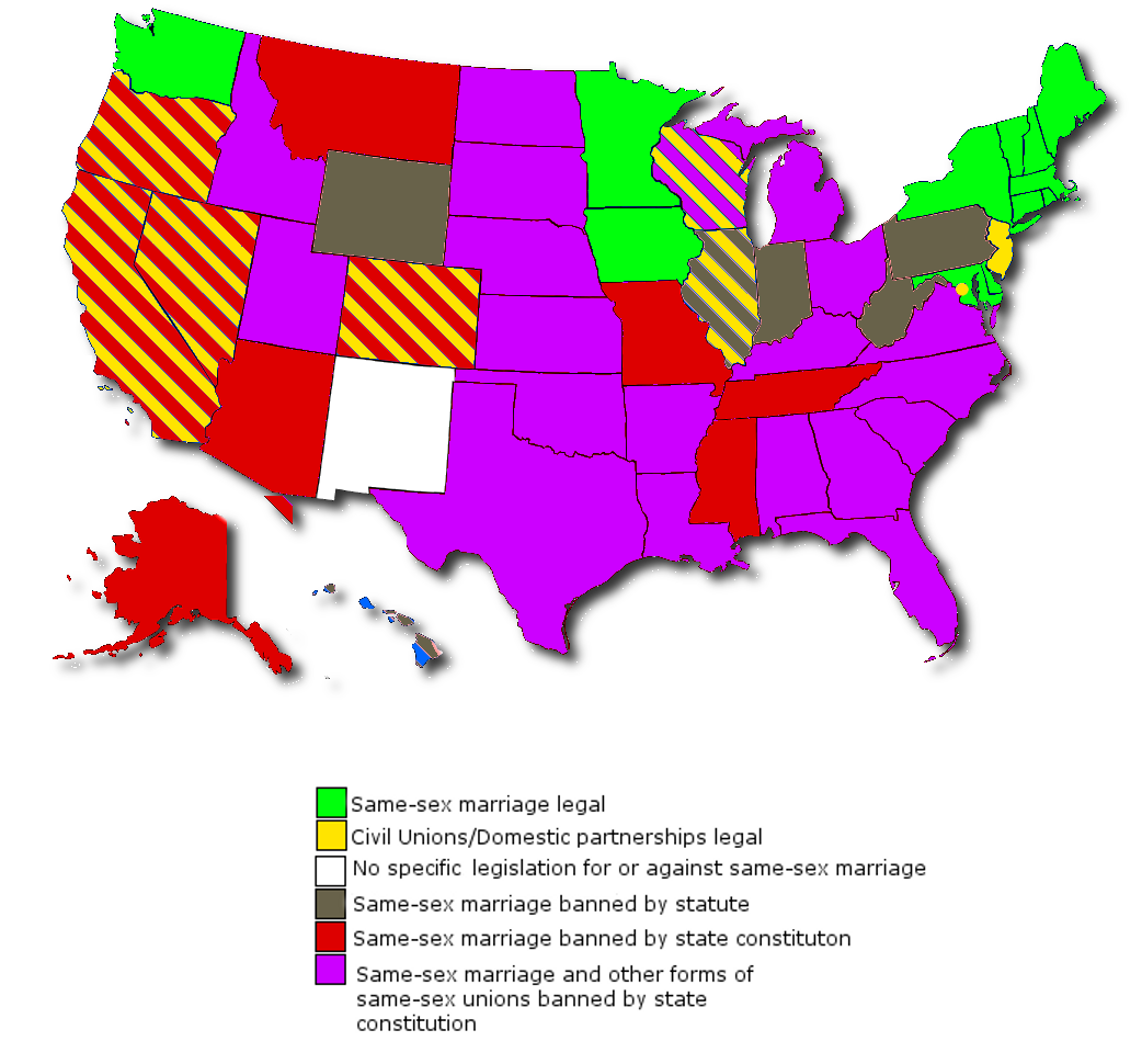 States that allow same sex marriages