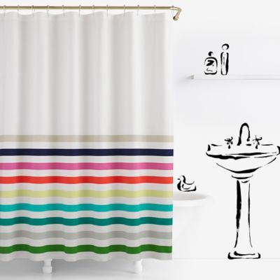 Striped shower curtain