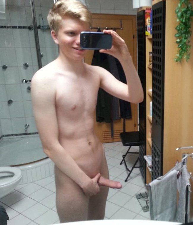 Blonde guy dick naked