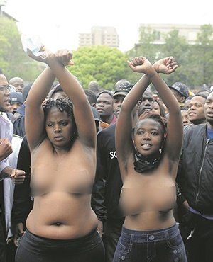 Body naked part protest