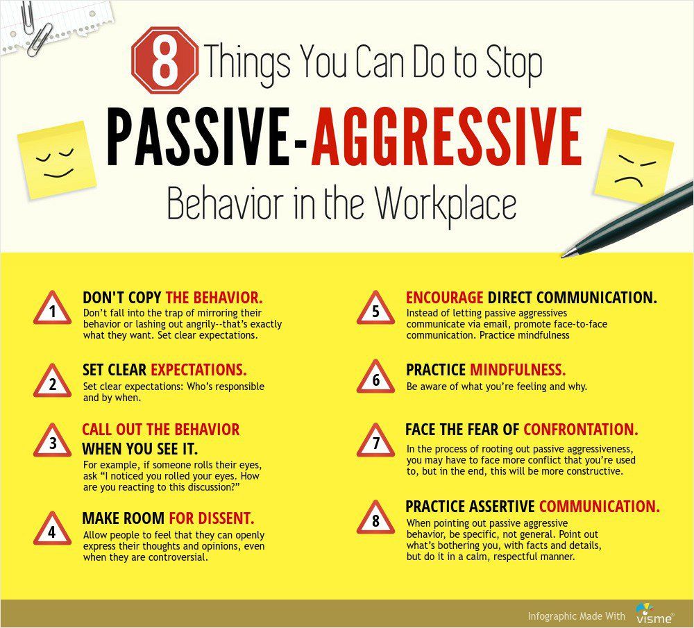 How to deal with passive aggressive coworkers
