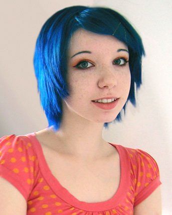 Waffle reccomend girl hair blue naked with Cute