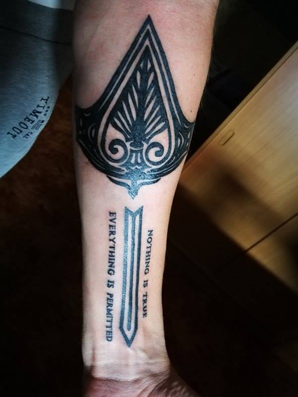 Nintendo reccomend Nothing is true everything is permitted tattoo