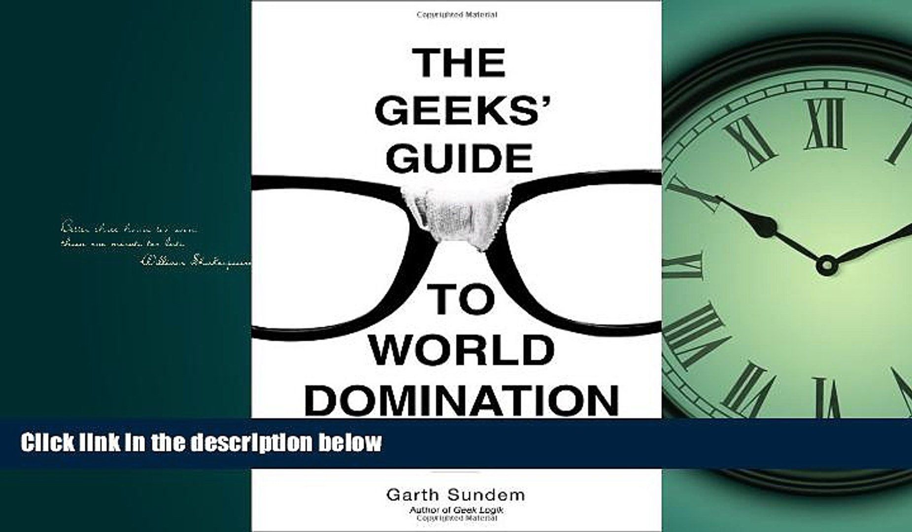 Peacock reccomend Geek guide to world domination