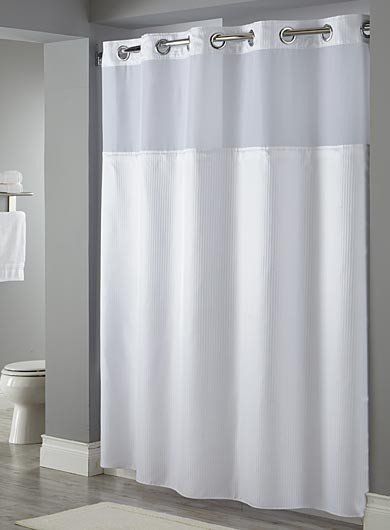 Cookie reccomend Hookless striped shower curtain