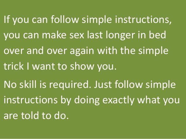 How to make sex longer for a man