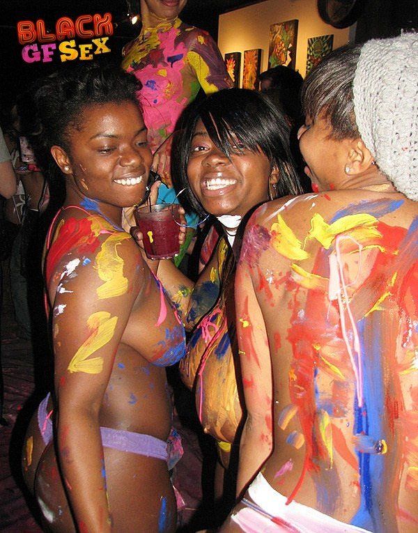 Naked black girl party  photo