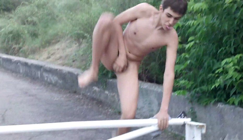 Naked man boy sex outside