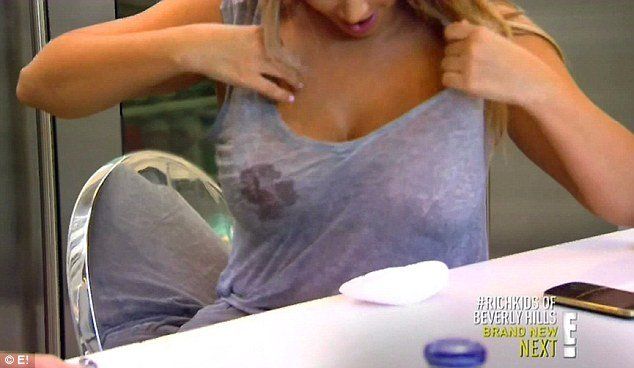 Nipples leaking milk through shirt