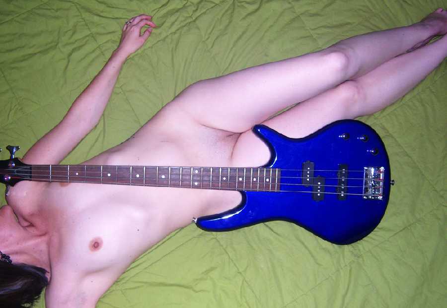 Nude girls with bass guitar