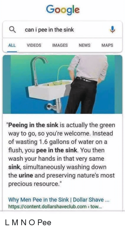 Pee peeing sink