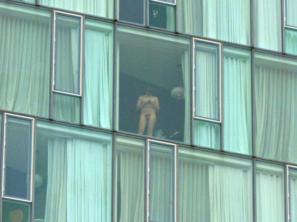 Sex in a hotel window 