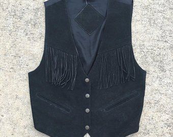 Western leather vest busty