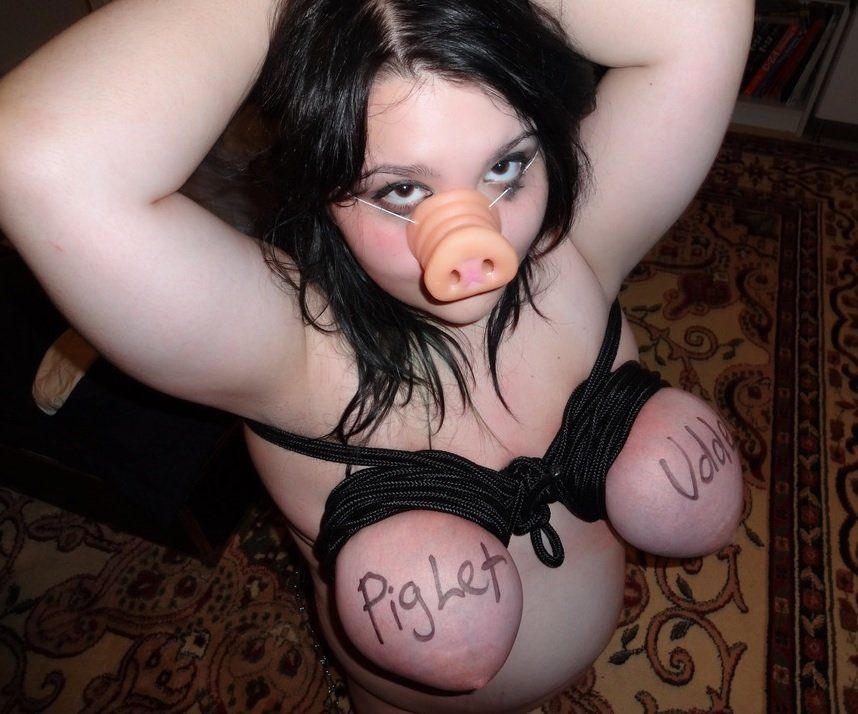 White pig whores in bondage photo
